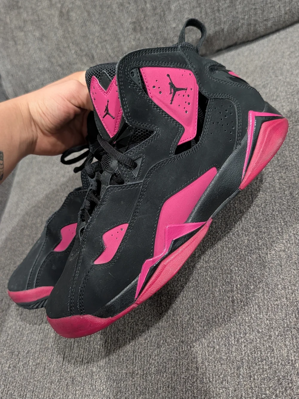 Nike Air Jordan Retro Black/Pink High-Top Sneakers